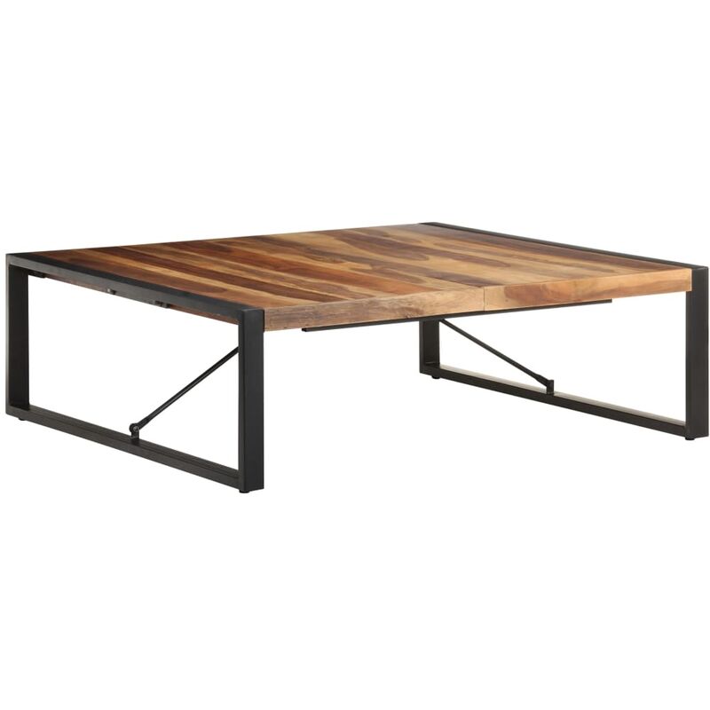 

Mesa de centro madera maciza acabado de sheesham 120x120x40 cm - Negro