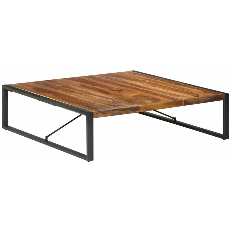 

Mesa de centro madera maciza acabado de sheesham 140x140x40 cm