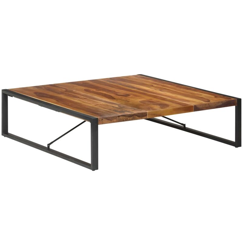 

Mesa de centro madera maciza acabado de sheesham 140x140x40 cm