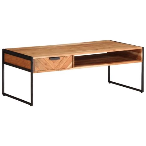 Mesa de centro madera maciza acacia 110x55x40 cm vidaXL