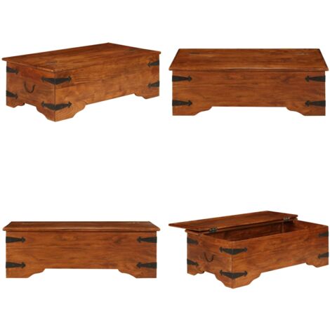 Mesa de centro madera maciza acacia acabado miel 110x55x35 cm - Madera maciza - Acacia miel