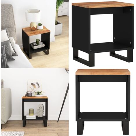 Mesa de centro madera maciza acacia y contrachapada 40x31x46 cm - Mesa de salón - Acacia