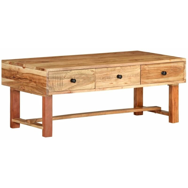 

Mesa de centro madera maciza de acacia 100x50x40 cm