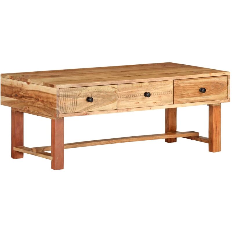 

Mesa de centro madera maciza de acacia 100x50x40 cm