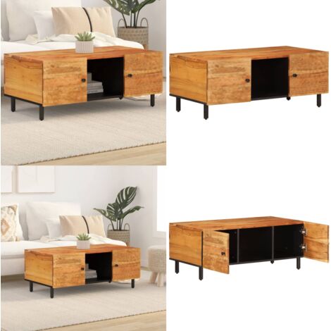 Mesa de centro madera maciza de acacia 100x54x40 cm - Acacia - Madera maciza