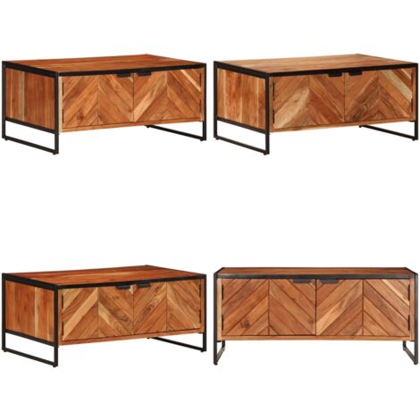 Mesa de centro madera maciza de acacia 90x55x40 cm - Madera maciza - Acacia