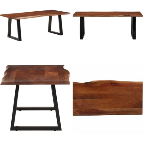 Mesa de centro madera maciza de acacia marrón miel 110x55x40 cm - Madera maciza - Acacia