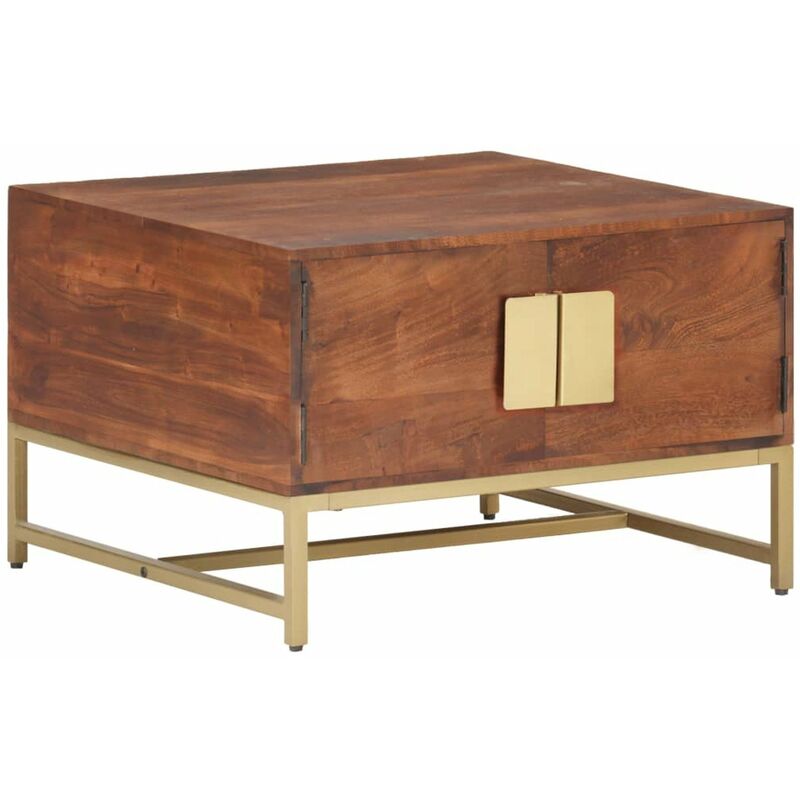 

Mesa de centro madera maciza de acacia marron miel 67x67x45 cm