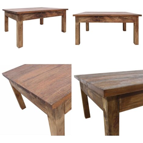 Mesa de centro madera maciza de caoba 96x73x45 cm - Madera maciza - Caoba