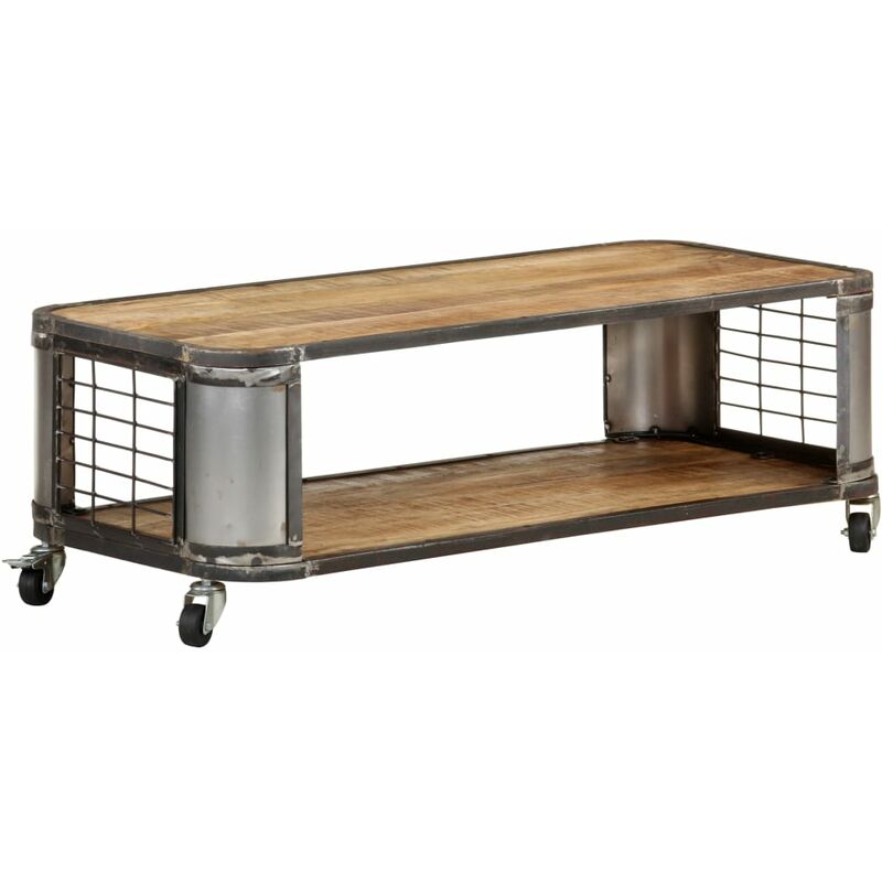 

Mesa de centro madera maciza de mango 100x50x35 cm