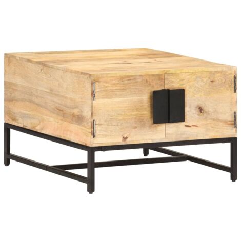 Mesa de centro madera maciza de mango 67x67x45 cm