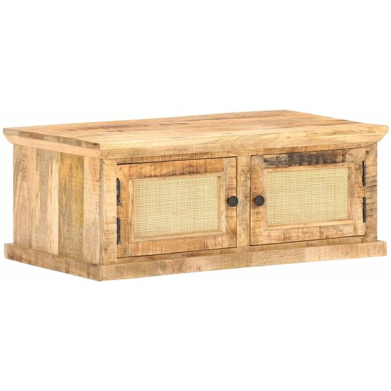

Mesa de centro madera maciza de mango cana natural 90x50x35 cm