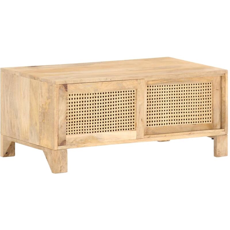 

Mesa de centro madera maciza de mango caña natural 90x50x40 cm