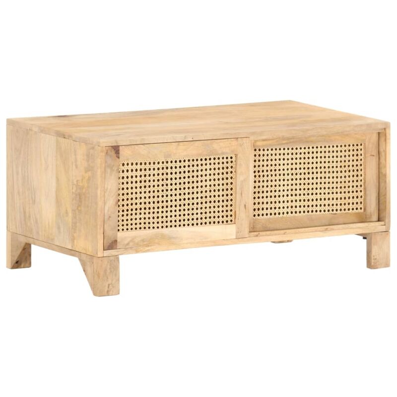

Mesa de centro madera maciza de mango caña natural 90x50x40 cm - Marrón - Vidaxl