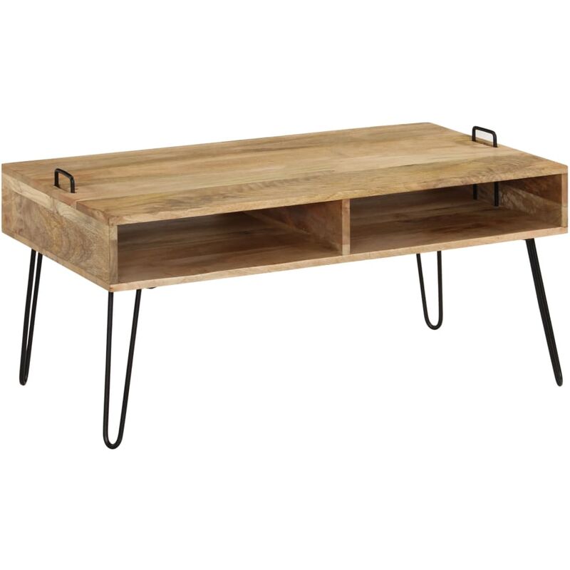 

Mesa de centro madera maciza de mango maciza 100x60x45 cm