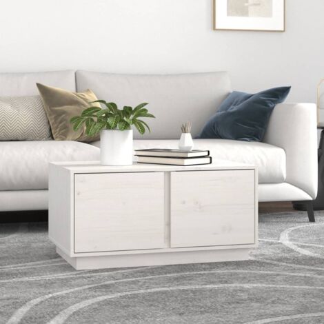 Mesa de centro madera maciza de pino blanco 80x50x40 cm vidaXL
