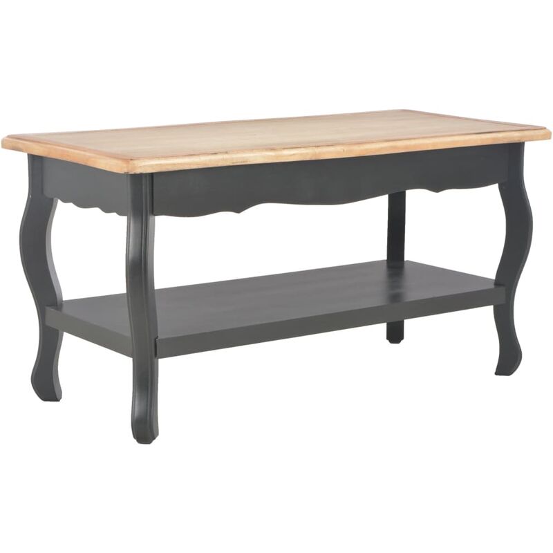 

vidaXL Mesa de Centro Madera Maciza de Pino 87,5x42x44cm Negro Marrón - Negro