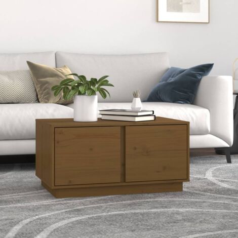 Mesa de centro madera maciza de pino marrón miel 80x50x40 cm vidaXL