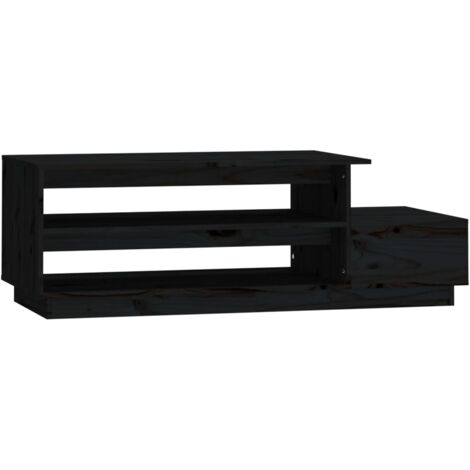 Mesa de centro madera maciza de pino negro 120x50x40,5 cm vidaXL