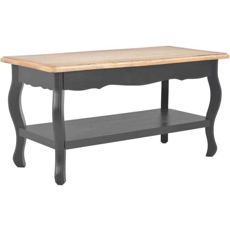 

Mesa de centro madera maciza de pino negro marrón 87,5x42x44cm