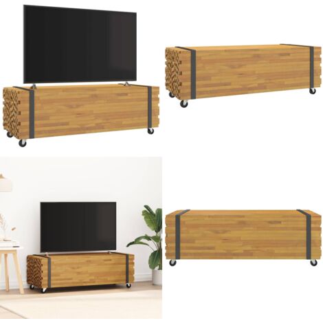 Mesa de centro madera maciza de teca 110x45x35 cm - Mesa de salón - Mesa de madera
