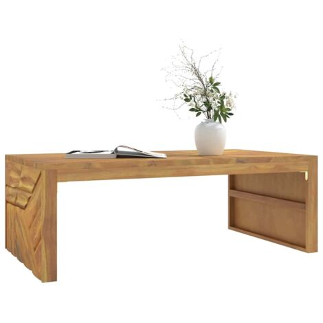 Mesa de centro madera maciza de teca 110x60x38 cm vidaXL