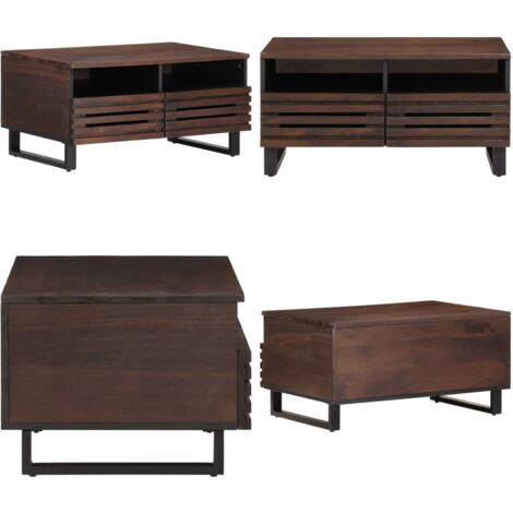 Mesa de centro madera maciza mango marrón 80x55x40 cm - Mesa de salón - Mesa de madera