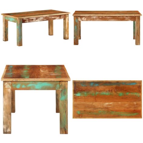 Mesa de centro madera maciza reciclada 100x55x45 cm - Madera maciza reciclada - Mesa de salón