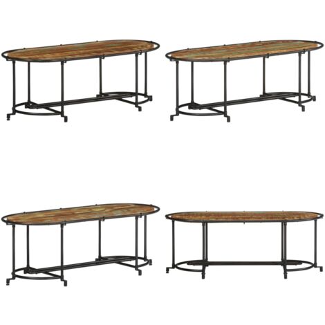 Mesa de centro madera maciza reciclada 110x55x40 cm - Madera reciclada - Mesa de centro de madera