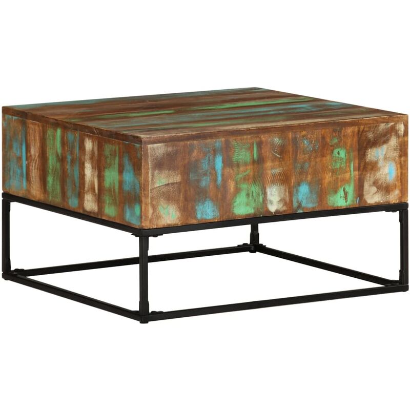 

Mesa de centro madera maciza reciclada 68x68x41 cm