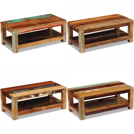 Mesa de centro madera maciza reciclada 90x45x35 cm - Madera reciclada - Mesa de salón