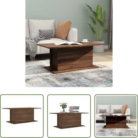 Mesa de centro madera -  Mesa de centro madera de ingeniería marrón roble 102x55,5x40 cm