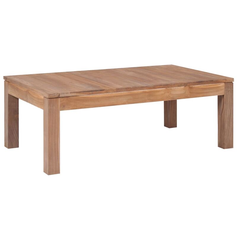 

Mesa de centro madera teca maciza acabado natural 110x60x40 cm - Marrón