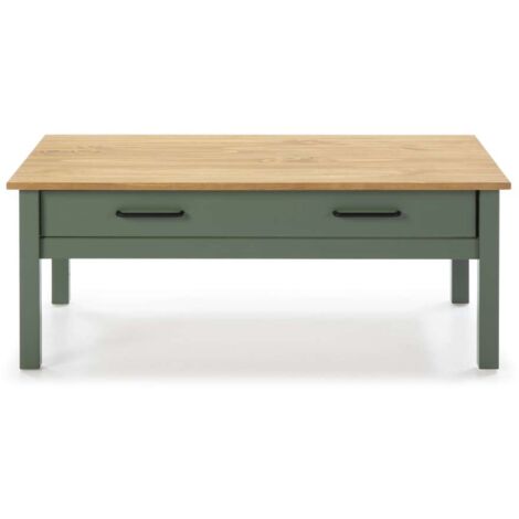 Mesa de centro Mariana acabado verde, 40 cm(alto) 100 cm(ancho) 55 cm(largo)