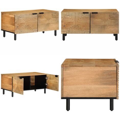 Mesa de centro marrón 80x50x40 cm madera maciza mango - Mesa auxiliar - Mesa de salón