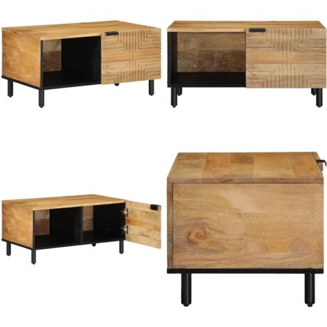 Mesa de centro marrón 80x50x40 cm madera maciza mango - Mesa auxiliar - Mesa de salón