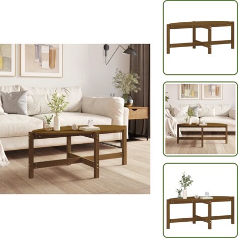 Mesa de centro marrón miel - vidaXL Mesa de centro madera maciza de pino marrón miel 118x63x45 cm -