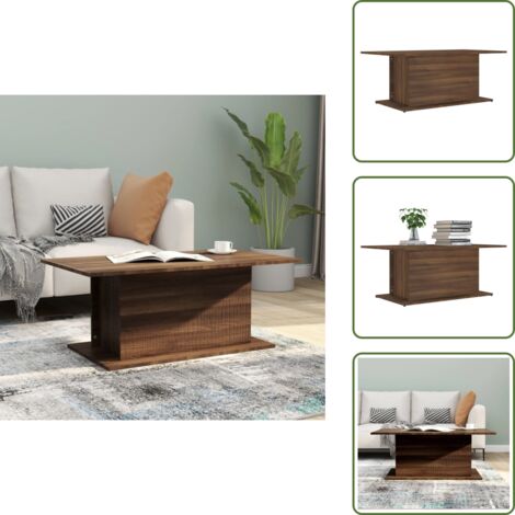 Mesa de centro marrón roble - vidaXL Mesa de centro madera de ingeniería marrón roble 102x55,5x40 cm -
