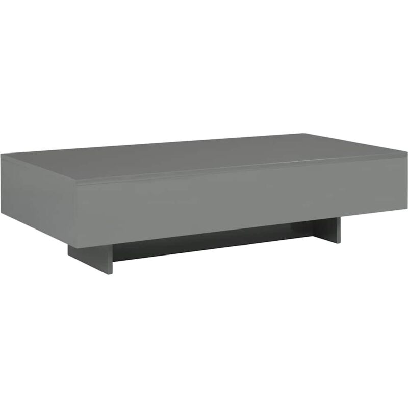 

vidaXL Mesa de Centro Rectangular Gris Brillante 115x55x31 cm - Gris