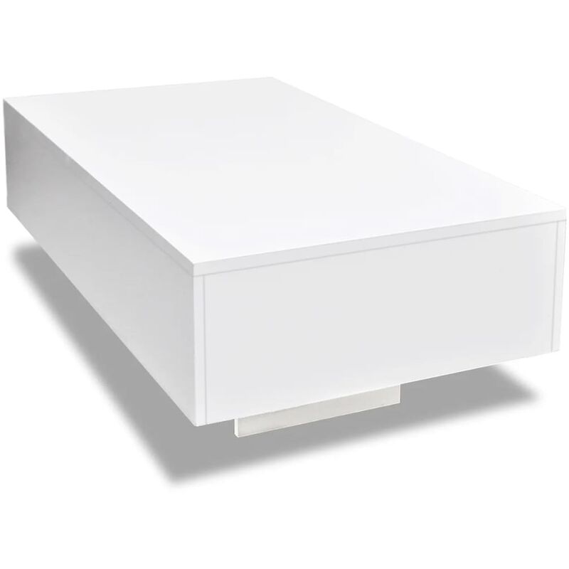 Vidaxl - Mesa de centro rectangular blanco con brillo Blanco