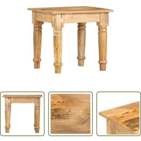 Mesa de centro -  Mesa auxiliar de madera maciza de mango 43x43x40 cm