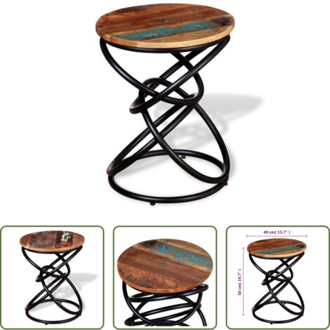 Mesa de centro -  Mesa auxiliar de madera maciza reciclada
