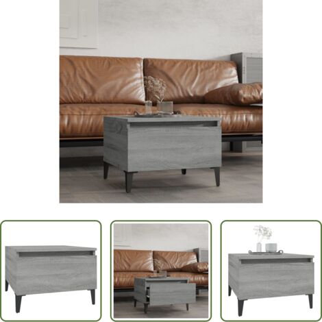 Mesa de centro -  Mesa auxiliar madera contrachapada gris Sonoma 50x46x35 cm