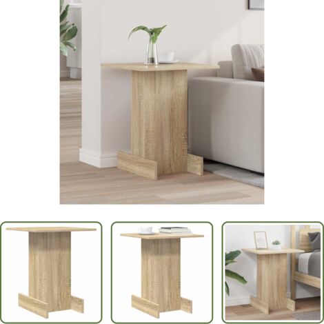 Mesa de centro -  Mesa Auxiliar Roble Sonoma 44,5 x 45 x 55 cm