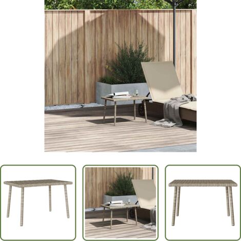 Mesa de centro -  Mesa centro jardín rectangular gris claro 60x40x37 cm