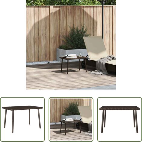 Mesa de centro -  Mesa centro jardín rectangular marrón 60x40x37 cm