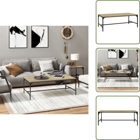 Mesa de centro  Mesa de café Mesa auxiliar  madera contrachapada roble Sonoma 100x50x35 cm ES53850A