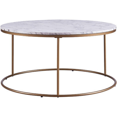 Mesa de Centro Mesa de Café Redonda Imitación de Mármol Teamson Home VNF-00075