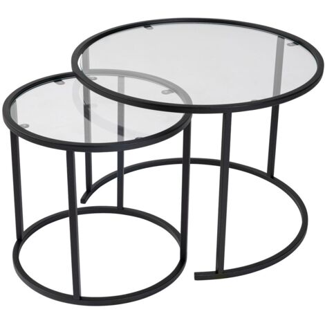 Mesa de centro, mesa de salón, mesa auxiliar. Set Negro