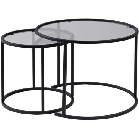 Mesa de centro, mesa de salón, mesa auxiliar. Set Negro Gris